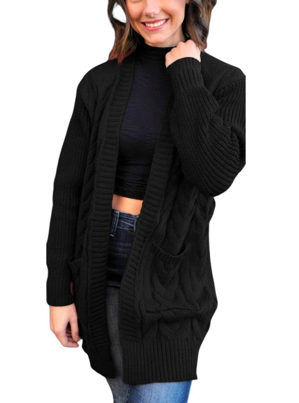 NEW NALI COLLECTION elaine long sleeve cardigan in black